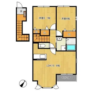コンフォートスクエア D棟【2階】の間取り