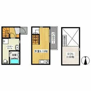 アースクエイク白水北棟【1階】の間取り