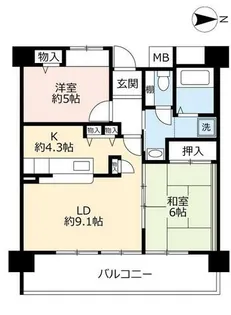 URフレール神戸相生町【0000809号室】の間取り