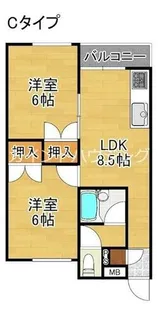 エルムハイツ【3階】の間取り