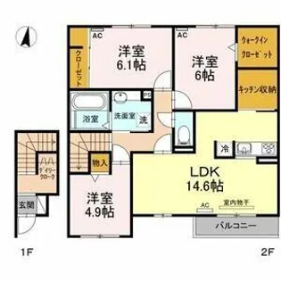 ヴェルジェ A【2階】の間取り