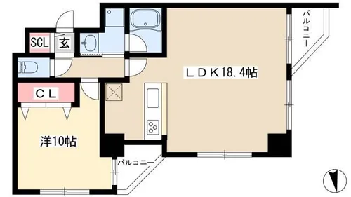 さくらHillsリバーサイドWEST【0203号室】の間取り