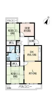 UR洛西竹の里【0040504号室】の間取り