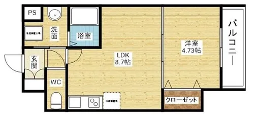 Halu江坂東【8階】の間取り