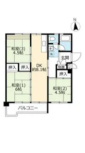 UR花山東【0140203号室】の間取り