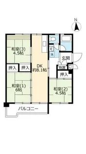 UR花山東【0140203号室】の間取り