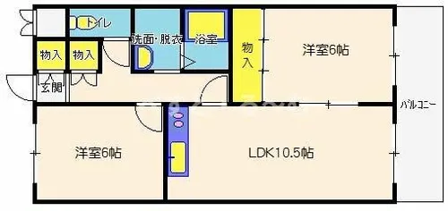 シャンポール西藤江【3-D号室】の間取り