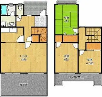 タウンハウスドミール【A-103号室】の間取り