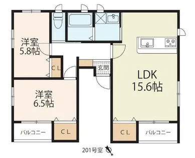 ステラマリスⅡ【201号室】の間取り