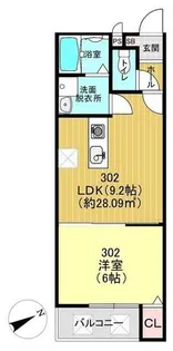 プラムコート椥辻 新築アパート【302号室】の間取り