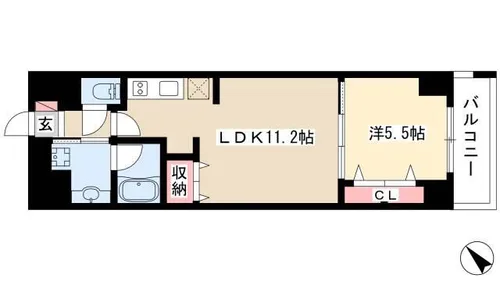 グランルクレ新栄イースト【0202号室】の間取り