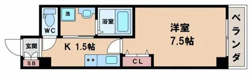 ルミエール田辺【5階】の間取り