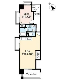 1LDKの間取り画像