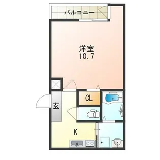 フジパレス山之内Ⅹ番館【3階】の間取り