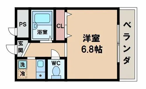 ディアコート西田辺【5階】の間取り