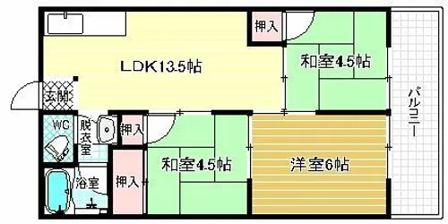 3LDKの間取り画像