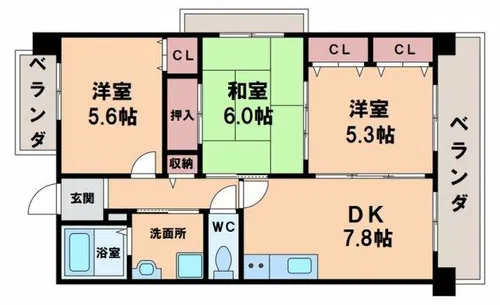 コーシャハイツ北山【3階】の間取り