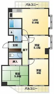KH南下原マンション【201号室】の間取り