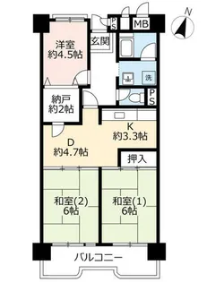 URポートアイランド【0500807号室】の間取り