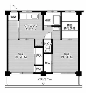 ビレッジハウス東野3号棟【0402号室】の間取り