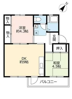 UR中登美第三【E200301号室】の間取り