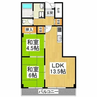 2LDKの間取り画像