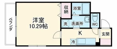 1Kの間取り画像