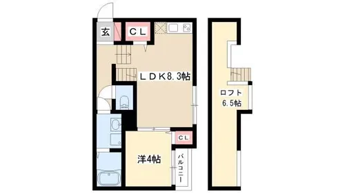 Fortuna伝馬【103号室】の間取り