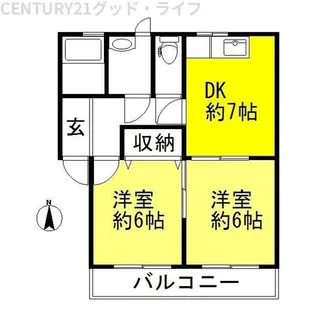 K’sハウス【102号室】の間取り