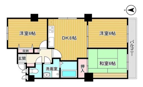 ロイヤルハウス荒草【301号室】の間取り