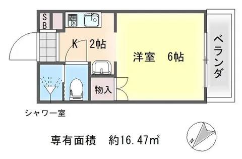 1Kの間取り画像