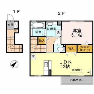 セジュールサクシード【202号室】の間取り
