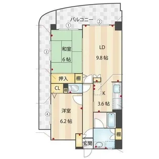 メリーライトHAKOZAKI【0302号室】の間取り