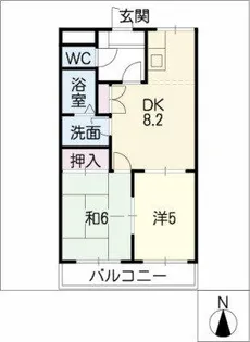 ラビナス埋田【1階】の間取り