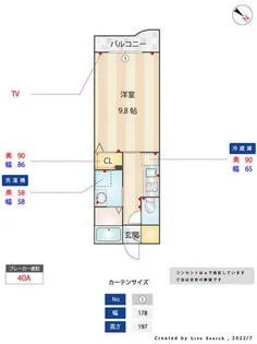 ランデュール逆瀬川【111号室】の間取り