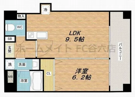 アーデンタワー立売堀【6階】の間取り