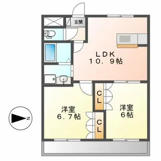 フォンテーヌⅡ【2階】の間取り