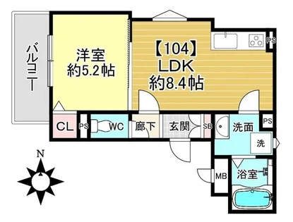 ラモーナ稲田本町【1階】の間取り