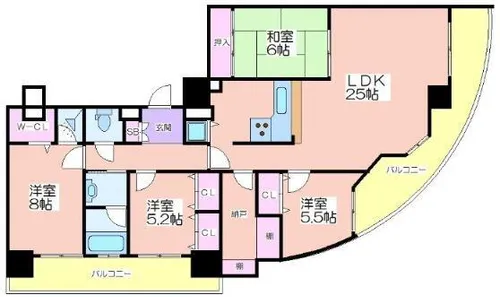 フェルザ住之江公園【1503号室】の間取り