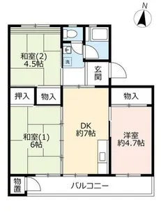 UR中登美第三【F030302号室】の間取り