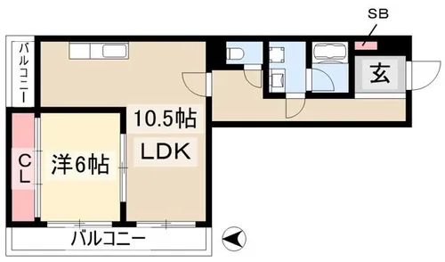 福信ビル【401号室】の間取り