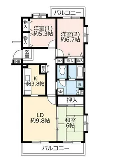 UR梅美台【0030301号室】の間取り