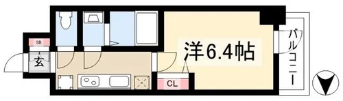 アステリ鶴舞ディオ【0406号室】の間取り