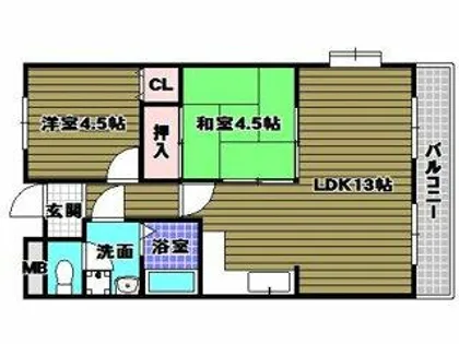 リバーサイドマンション【3階】の間取り