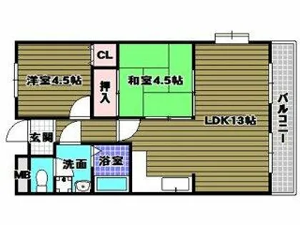 リバーサイドマンション【3階】の間取り