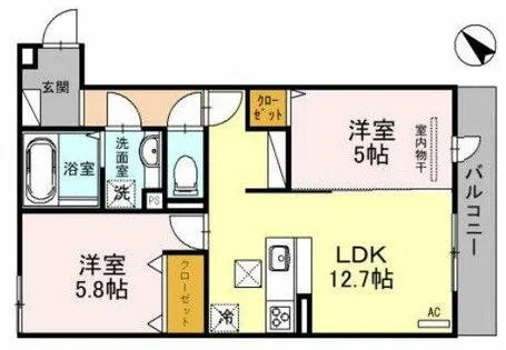 シャルム フルーレ【2階】の間取り