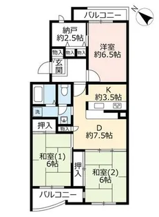 UR高槻・阿武山六番街【0090303号室】の間取り