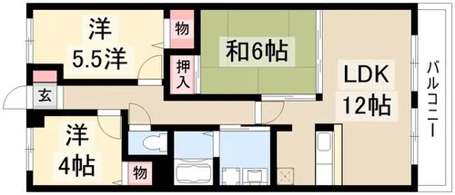 ハイツグリーンガーデン【2階】の間取り