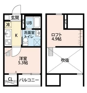 コンフォート上高畑【203号室】の間取り
