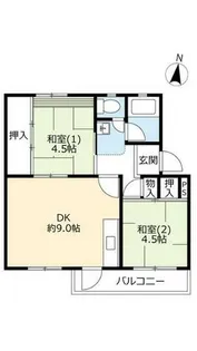 UR中宮第三【0450404号室】の間取り